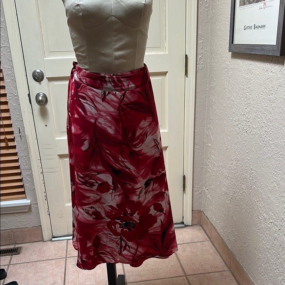 Floral Red Skirt